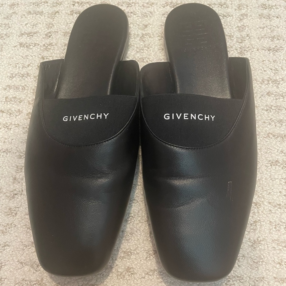 Black givenchy flat mules